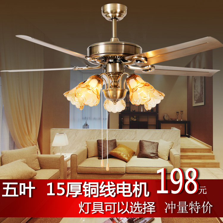 特价52寸铁叶大风力欧式仿古吊扇灯风扇带灯客厅餐厅工程款五灯|ruв категории жизнь прибор, потолочный вентилятор - от Buy2taobao.com для оказания профессиональной услуги покупки агента Taobao