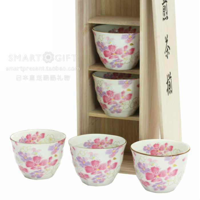 日本进口原装美浓烧和蓝樱花茶杯套装 茶艺杯子木礼盒杯子可单卖|ruв категории посуда, чайный сервиз, набор чайный сервиз - от Buy2taobao.com для оказания профессиональной услуги покупки агента Taobao
