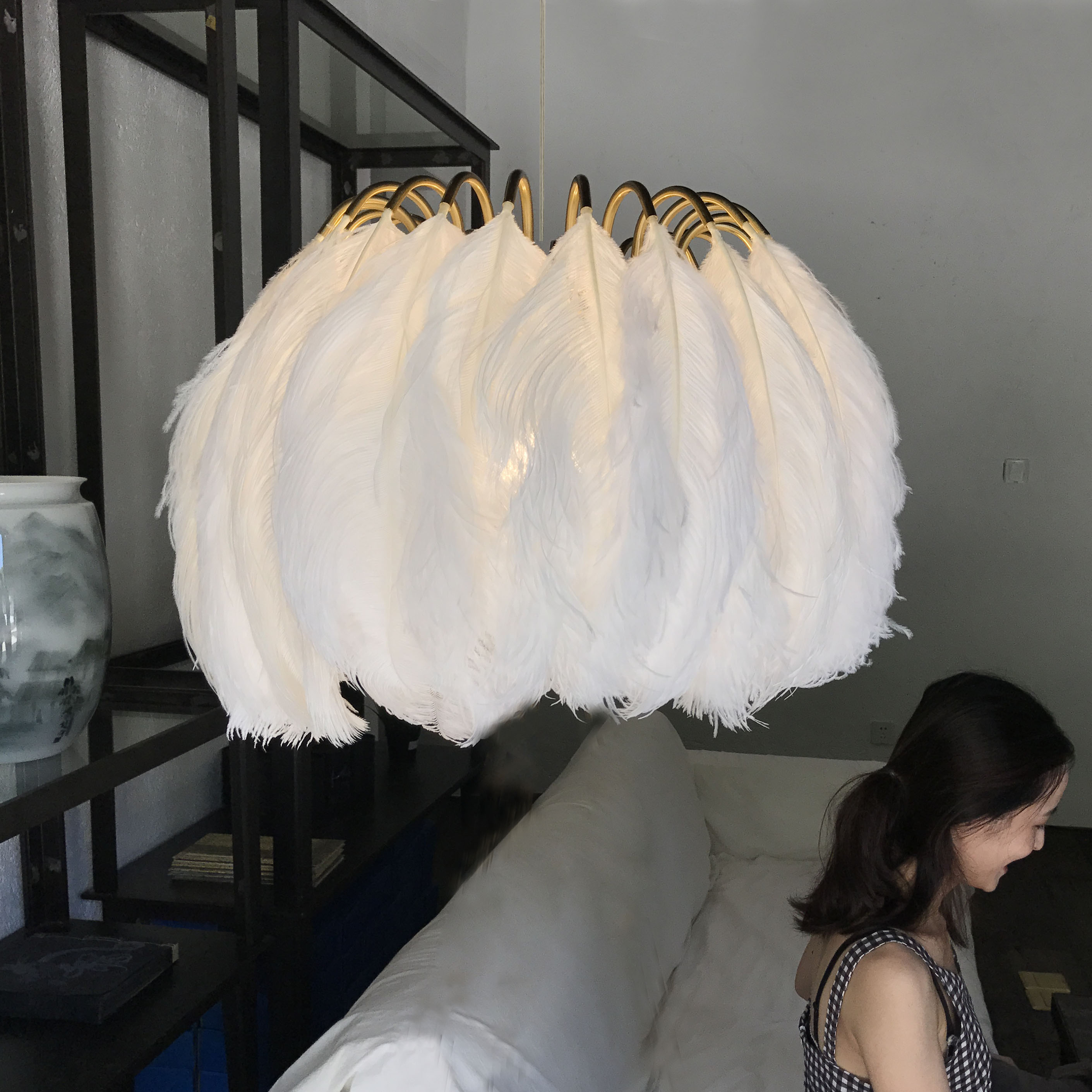 mineheart北歐設計師燈具現代簡約創意個性網紅羽毛臥室客廳吊燈在類目 家裝主材, 燈具燈飾, 吊燈中 - 來自Buy2taobao.com提供專業的淘寶代購服務