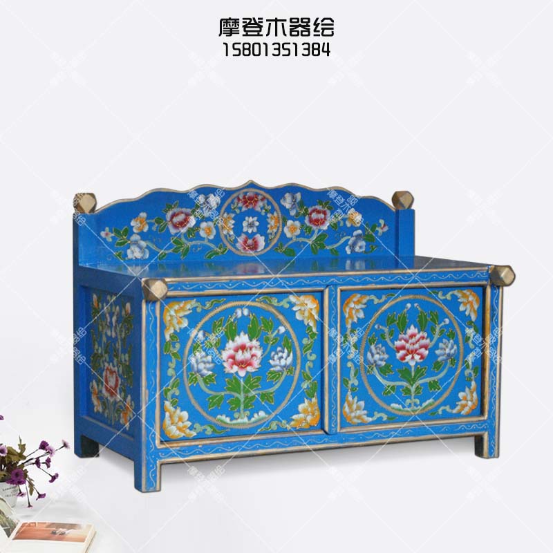 藏式彩绘换鞋凳简约实木穿鞋凳门厅凳入户凳仿古玄关柜中式家具在类目 住宅家具, 坐具类, 凳类, 换鞋凳中 - 来自Buy2taobao.com提供专业的淘宝代购服务