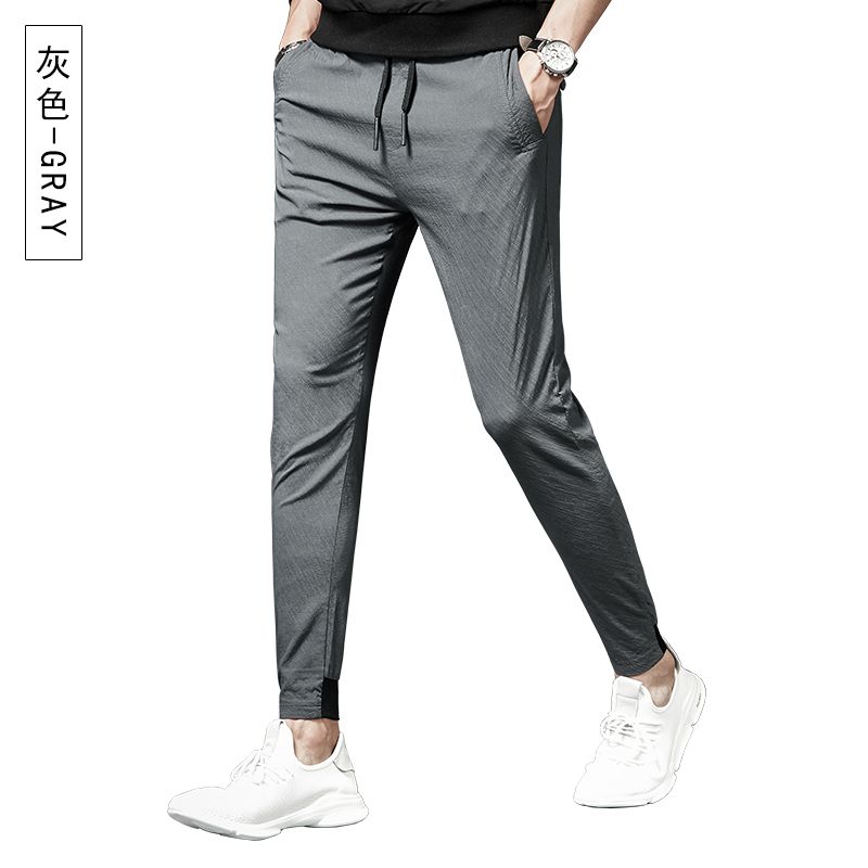 冰丝九分裤男超薄夏天宽松薄款夏裤子男休闲男款韩版潮流弹力9分|ruв категории Мужская одежда, брюки - от Buy2taobao.com для оказания профессиональной услуги покупки агента Taobao