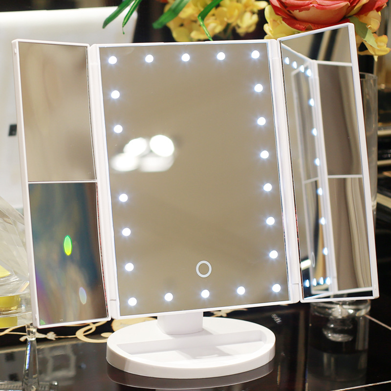 Desktop LED Cosmetic mirror Three Folding mirror LIGHT Portable high definition Mirror child luminescence Large Mirror and comb Dresserin the Family/Personal Cleaning Tools , Sanitary appliances/Bathroom accessories , Non-portable with a mirror , Mirror cabinet/Mirror category - from Buy2taobao.com to provide professional Taobao agent buy service