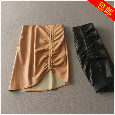 包邮 春季修身短裙纯色包臀性感PU半身裙女潮11578