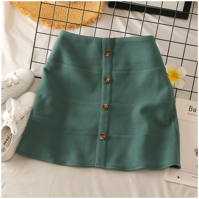 淘淘衣裳 秋季纯色中腰包臀半身短裙女 10361