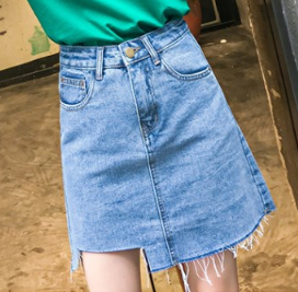 代购牛仔裙港味半身裙女2019新款百搭高腰短裙毛边学生a字裙子夏在类目 女装/女士精品, 半身裙中 - 来自Buy2taobao.com提供专业的淘宝代购服务