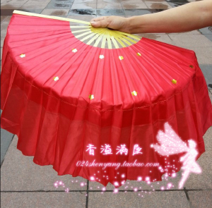 荷叶扇36厘米舞蹈胶木扇子扇骨拉链秧歌双面上裤子视频技巧图片