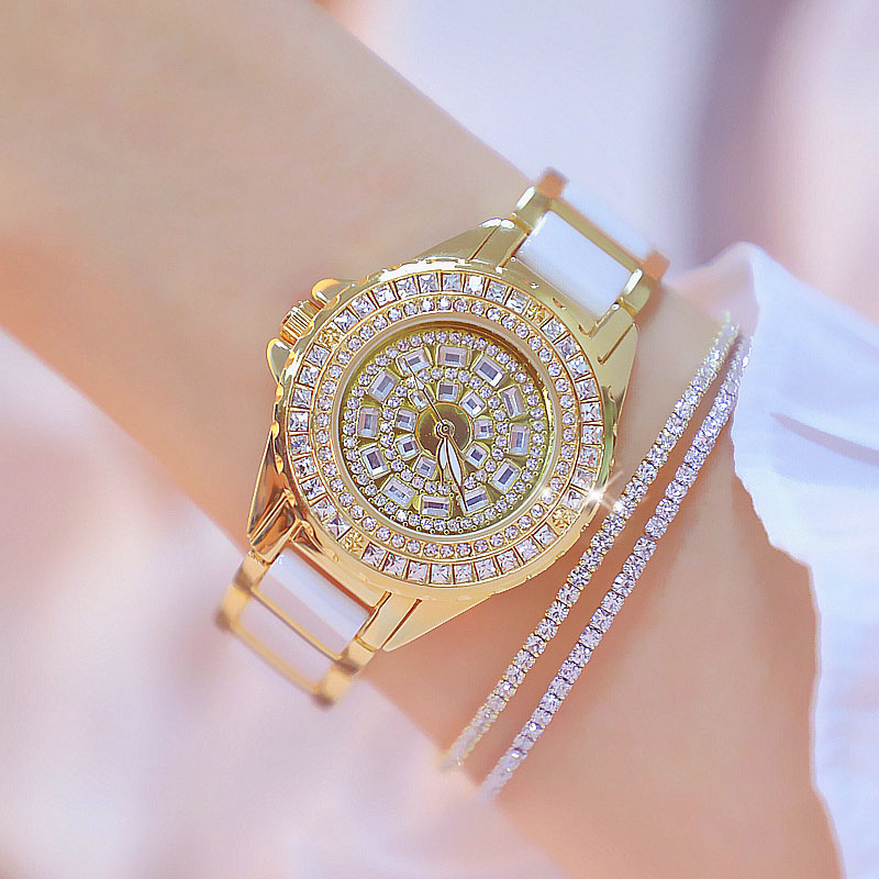 ceramics Female watch quality goods waterproof Korean Edition lady watch Rhinestone Latest fashion fashion Trend Luxurious quartz Watchin the Wristwatch , Watch category - from Buy2taobao.com to provide professional Taobao agent buy service