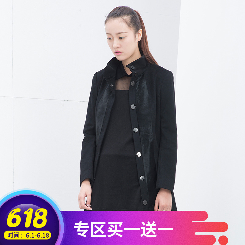 女装风衣春季新款 纯色简约干练修身暗扣中长款毛呢大衣外套|ruв категории Женская одежда, шерстяные пальто - от Buy2taobao.com для оказания профессиональной услуги покупки агента Taobao