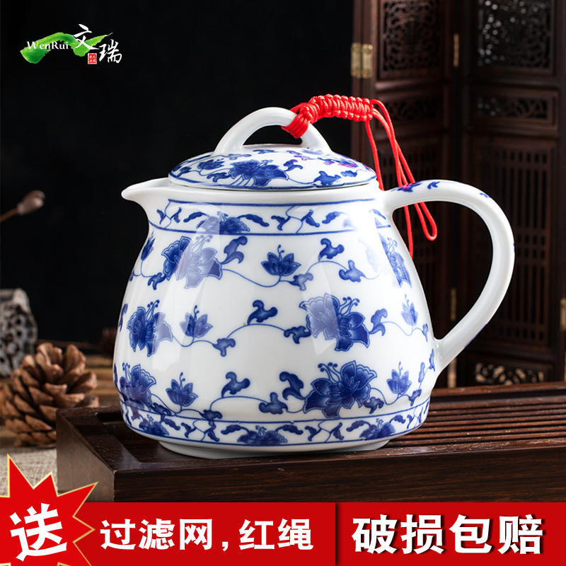 景德镇陶瓷 小茶壶家用冷水壶 带过滤泡茶壶凉水壶单壶大号冷茶壶|msdalam kategori pinggan mangkuk, set teh, teko - dari Buy2taobao.com untuk memberikan perkhidmatan ejen Taobao profesional membeli
