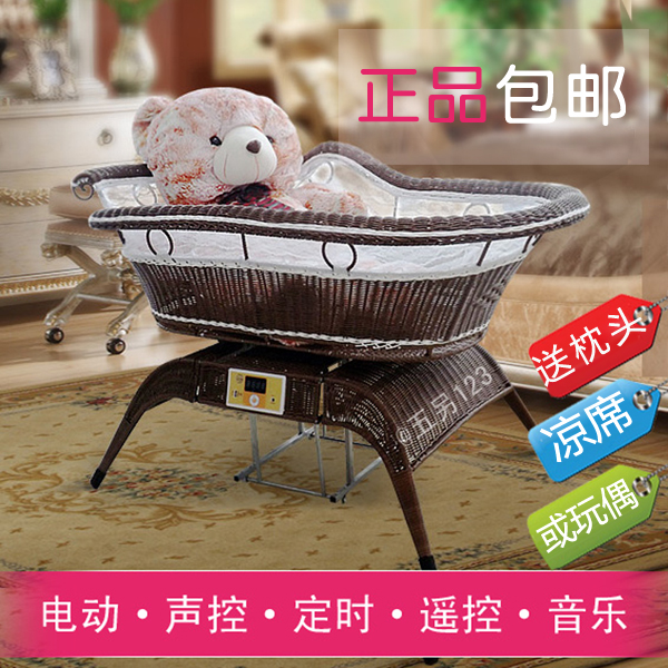 约翰兔电动婴儿床婴儿摇篮床婴儿摇床宝宝藤编摇篮全自动 哄睡|ruв категории подгузник/шампунь/вскармливать/тележка кроватью, детская кровать/кровать для младенца/колыбель/стул, колыбель - от Buy2taobao.com для оказания профессиональной услуги покупки агента Taobao
