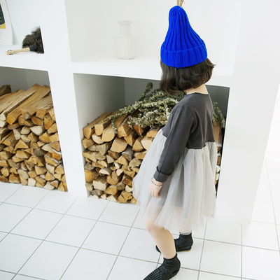 女童连衣裙2018秋季新款韩版中小童长袖t恤拼接网纱超仙公主裙