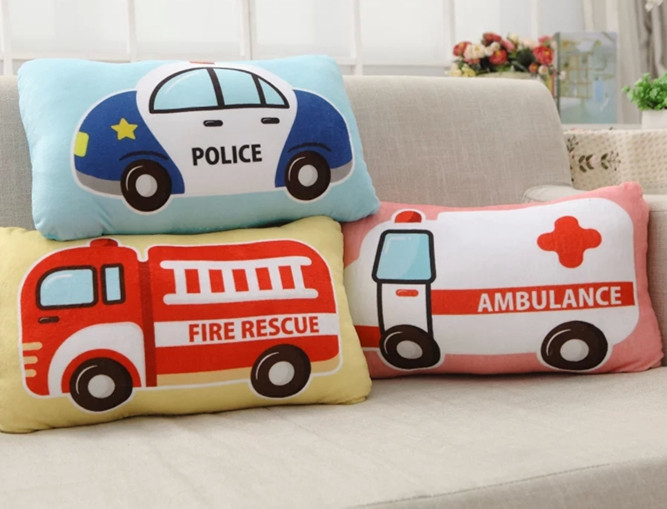 toot toot Police car Pillows Fire Ambulance Plush Toys Cartoon lovely Pillows Cushion Children's Day giftin the Home Fabric , Pillow/Pillow category - from Buy2taobao.com to provide professional Taobao agent buy service