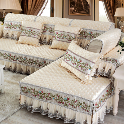 天天特价简约现代高档刺绣全棉沙发垫布艺夏季组合沙发套巾罩防滑