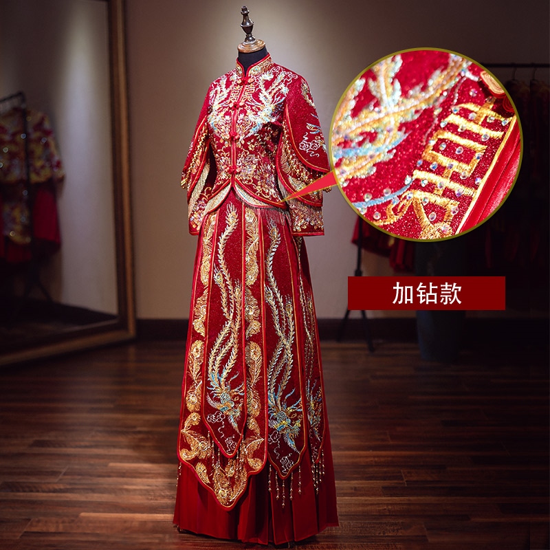 秀禾服婚纱2019新款中式礼服改良旗袍敬酒服婚纱新娘中式秀和服在类目 女装/女士精品, 婚纱/旗袍/礼服, 旗袍中 - 来自Buy2taobao.com提供专业的淘宝代购服务