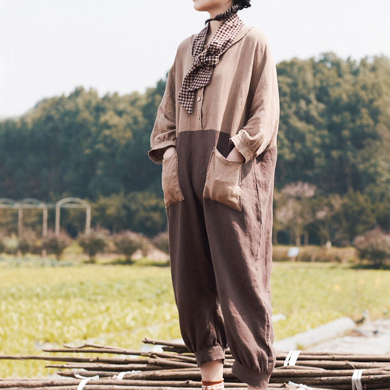 2019夏季新款连体衣圆领中长款休闲女宽松连体衣田园七分袖裤Y020|ruв категории Женская одежда, женской одежды - от Buy2taobao.com для оказания профессиональной услуги покупки агента Taobao