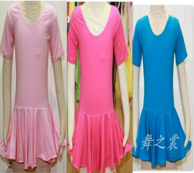 儿童纯棉短袖舞蹈练功服形体考级服女童中国舞芭蕾舞蓝色跳舞裙子|ruв категории Детская одежда, детский костюм - от Buy2taobao.com для оказания профессиональной услуги покупки агента Taobao