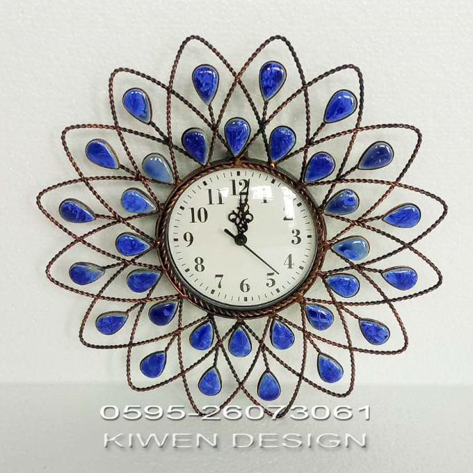 Simplicity modern Iron art Wall hanging Decorative Clock Peacock impression originality Home Furnishing Ceramic beads Multicolor Optional Arts and Craftsin the Home accessories , Mural category - from Buy2taobao.com to provide professional Taobao agent buy service