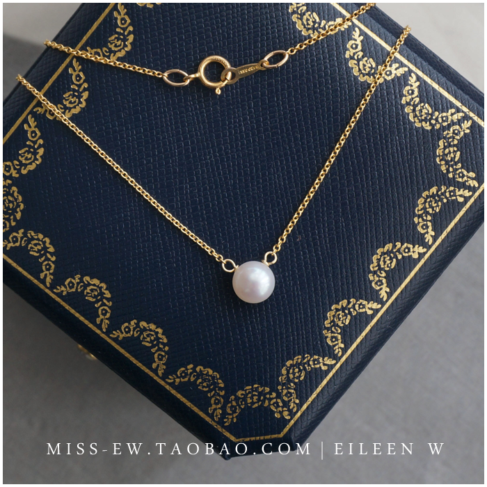 Eileen W. manual.natural Freshwater pearls love Wishing peas U.S.A 14K Cover with gold leaf clavicle Necklacein the Accessories/Fashion Jewelry, Necklace category - from Buy2taobao.com to provide professional Taobao agent buy service