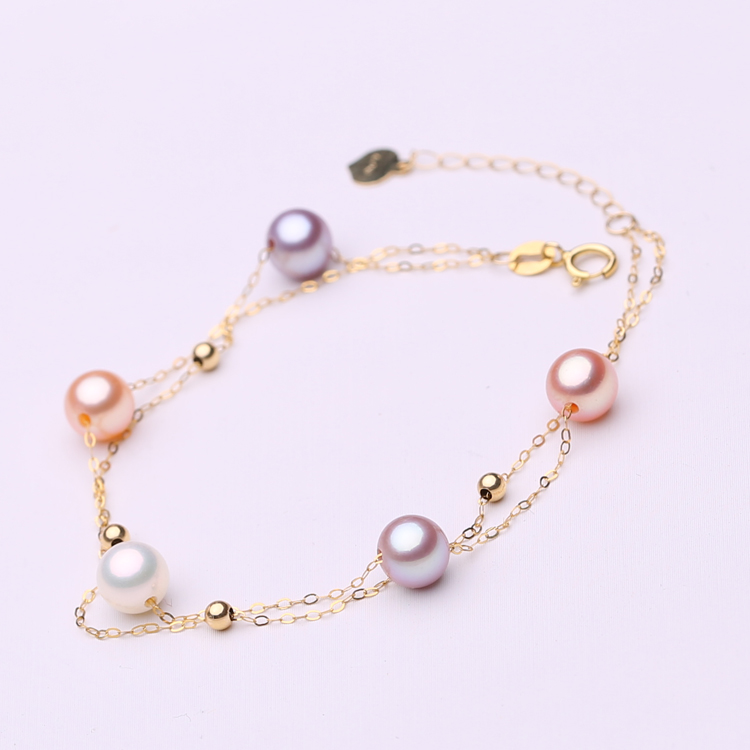 18K Golden Pearl Bracelet Double row Gypsophila Freshwater pearls Bracelet Adjustable Korean Edition Female models Braceletin the Jewelry/Diamond/Jade/Gold , Natural pearls (New) , Bracelets category - from Buy2taobao.com to provide professional Taobao agent buy service