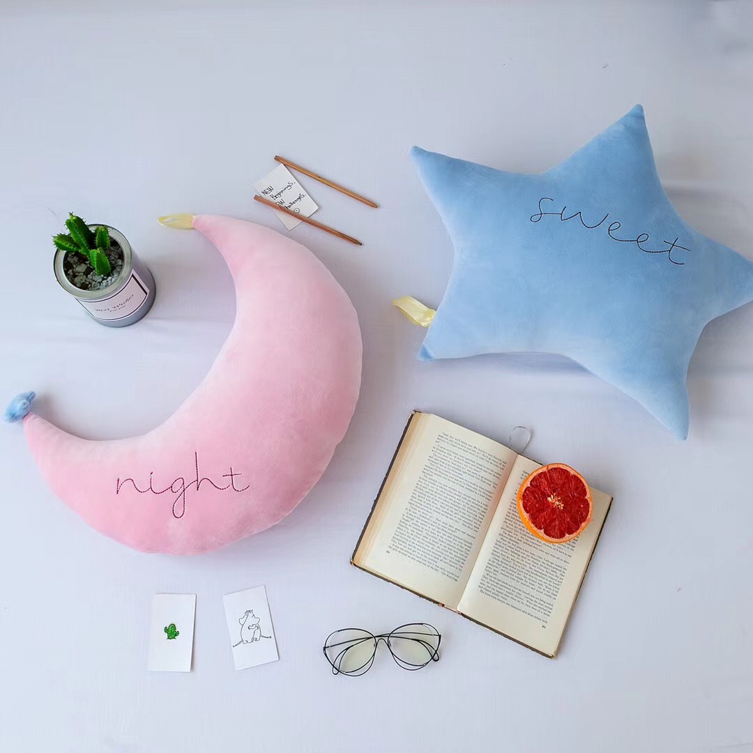ins Hearts a doll star Moon Plush Toys lovely Sleep Pillows Doll girl birthday giftin the Home Fabric , Pillow/Pillow category - from Buy2taobao.com to provide professional Taobao agent buy service