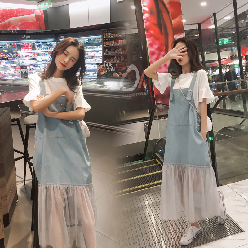 孕妇装夏装2019新款时尚套装夏天连衣裙子上衣仙女超仙潮妈背带裙在类目 孕妇装/孕产妇用品/营养, 孕妇装, 连衣裙中 - 来自Buy2taobao.com提供专业的淘宝代购服务