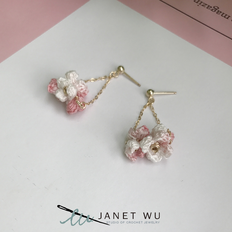 JANETWU|设计师品牌 超仙耳环 diy耳环 粉色系少女心耳环 桃花运|ruв категории Украшения,ювелирные изделия, серьга, серьги - от Buy2taobao.com для оказания профессиональной услуги покупки агента Taobao