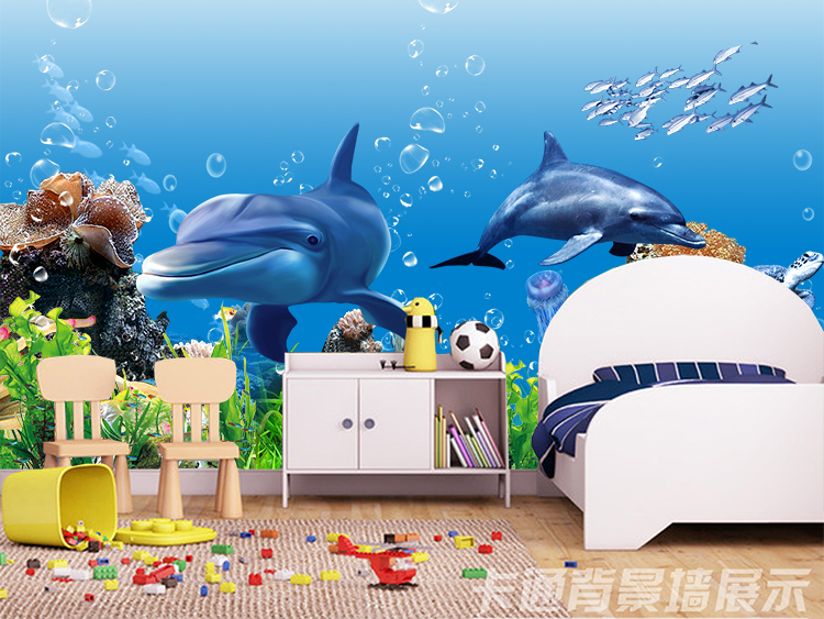 Customized 3D three-dimensional Underwater World Dolphin TV backdrop kindergarten Cartoon colour thickening Glass Stickerin the Home accessories , Stickers , Ceramic tile/Glass Sticker category - from Buy2taobao.com to provide professional Taobao agent buy service