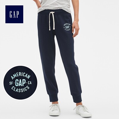 Gap女装直筒休闲裤子小脚裤435709 E 2019新款logo运动裤女春秋