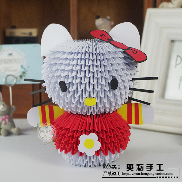 奕耘手工 创意手工DIY生日礼物 手工折纸 三角插 kitty猫材料包|msdalam kategori Toy/bayi/teka-teki/blok bangunan/model, Buatan tangan/DIY kreatif, origami/buku kertas-potong - dari Buy2taobao.com untuk memberikan perkhidmatan ejen Taobao profesional membeli