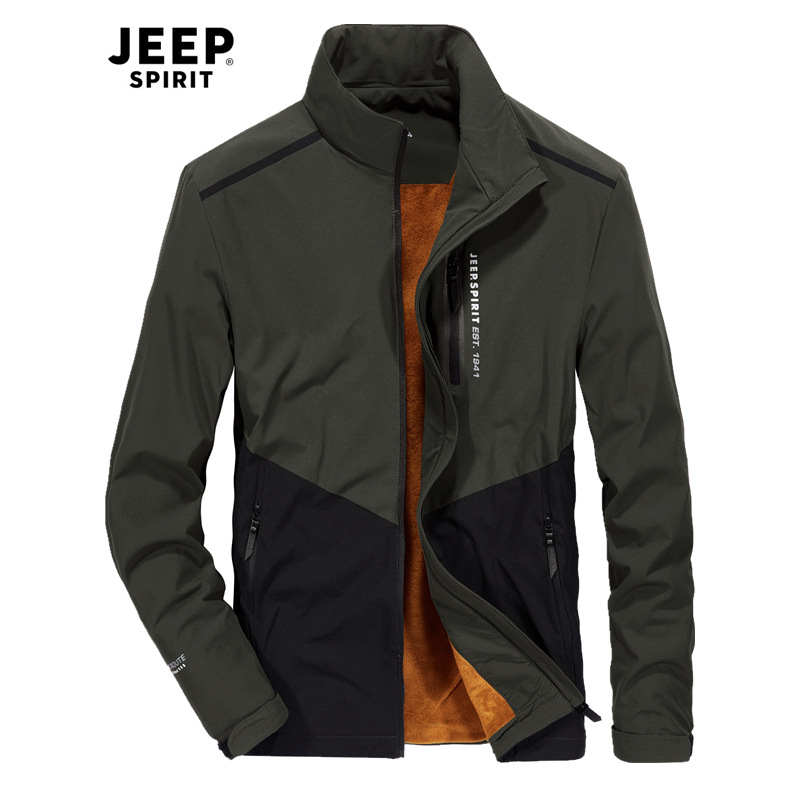 JEEP Autumn and winter Plush leisure time coat Color matching Soft shell outdoors Pizex Windbreak waterproof keep warm Jacketin the Outdoor/Mountaineer/Camping/Travel Goods , Outdoor clothing , Emergency underwear , Jackets category - from Buy2taobao.com to provide professional Taobao agent buy service