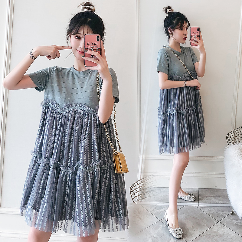 pregnant woman Summer dress Fashionable 2018 new pattern Mid length version summer Korean Edition Large Women dress suitin the Maternity/Maternal supplies/Nutrition , Maternity , Dress category - from Buy2taobao.com to provide professional Taobao agent buy service
