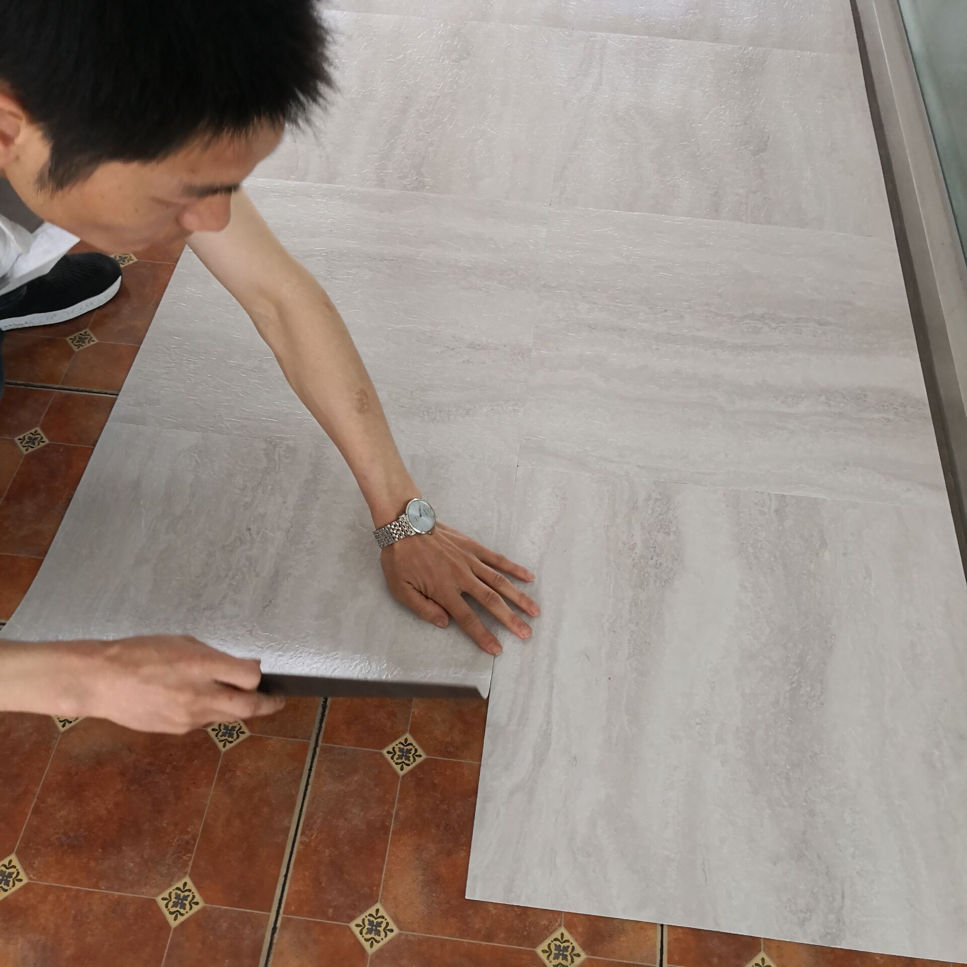 pvc地磚貼紙地板革自粘耐磨防滑防水裝飾塑料地貼水泥翻新地膠墊在類目 家裝主材, 地板, 地板革(PVC地板)中 - 來自Buy2taobao.com提供專業的淘寶代購服務