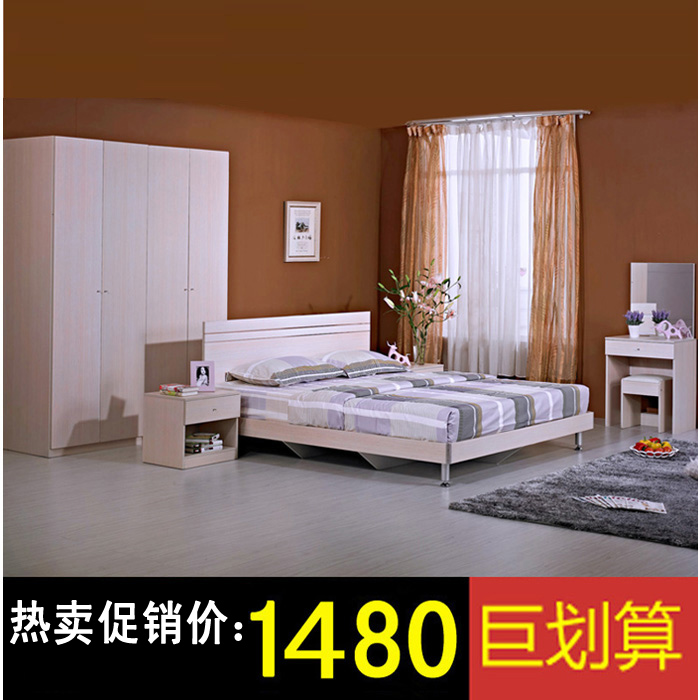 简约现代全套卧室家具套装组合六件套 双人床 床头柜 衣柜 妆台凳|ruв категории жилой мебели, комплект мебели, мебель для спальни, двуспальная кровать, тумбочка гардероб комод + + + - от Buy2taobao.com для оказания профессиональной услуги покупки агента Taobao