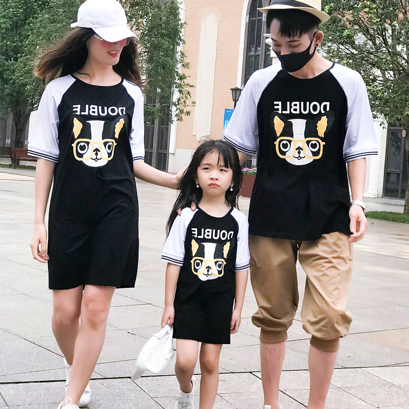 2019亲子装夏装新款一家三口网红大码全家装纯棉母子母女装T恤裙|ruв категории Детская одежда, детской одежды/родителей моды - от Buy2taobao.com для оказания профессиональной услуги покупки агента Taobao