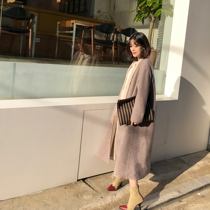 杨小妖气质优雅宫廷汉服低领针织格纹双面羊毛大衣女2018新款外套|ruв категории Женская одежда, шерстяные пальто - от Buy2taobao.com для оказания профессиональной услуги покупки агента Taobao