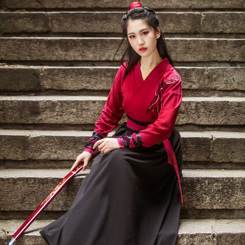 汉服收腰修身 显瘦 古风夏季古典武侠演出服女装改良交领齐腰襦裙|ruв категории Женская одежда, костюм/национальная одежда/театр костюм, национальная одежда/этап погрузки - от Buy2taobao.com для оказания профессиональной услуги покупки агента Taobao