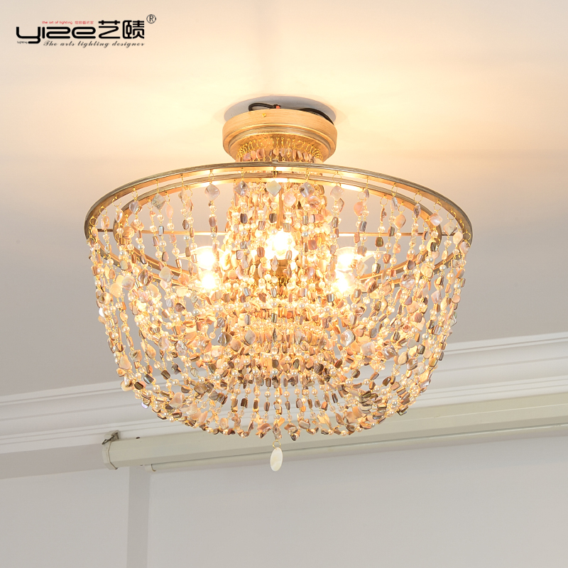 North America Ceiling lamp American country Garden lights bedroom Restaurant lights Iron art shell handicraft Ceiling lampin the Decoration main material , Lamps , Ceiling category - from Buy2taobao.com to provide professional Taobao agent buy service