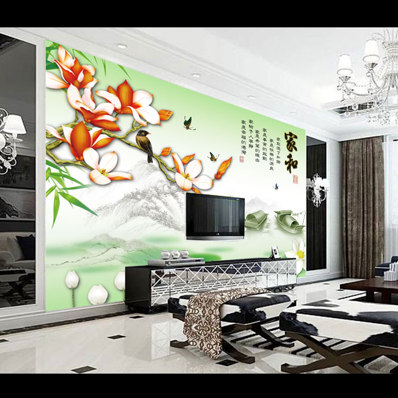 无缝壁布电视背景中式简约3D背景布油画布丝绸布卧室墙布壁纸壁布|ruв категории награду материалов, обои, Настроить фрески - от Buy2taobao.com для оказания профессиональной услуги покупки агента Taobao
