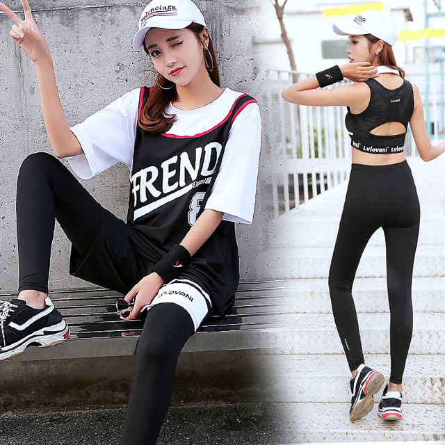 大码健身服胖mm200斤宽松速干瑜伽跑步四件套健身房运动套装女潮|ruв категории движение/йога/фитнес/фанаты товаров, йога, йога одежда - от Buy2taobao.com для оказания профессиональной услуги покупки агента Taobao