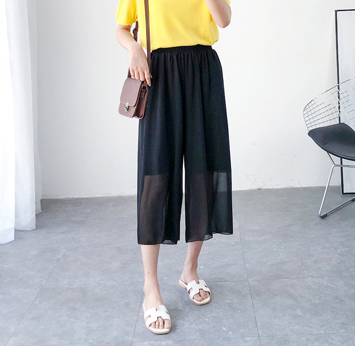 Lin family big yards Waist 66-130 Elastic Paige Easy Drape Chiffon Wide leg pantsin the Women's clothing/Boutique , Large size women category - from Buy2taobao.com to provide professional Taobao agent buy service