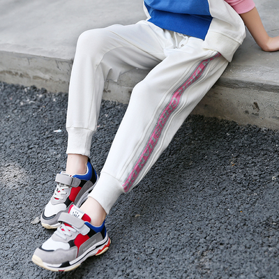 女童春季裤子2019新款宽松运动裤洋气儿童裤子女春秋百搭休闲长裤