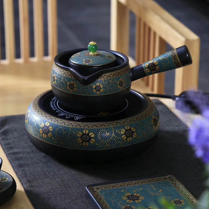 汉陶陶瓷煮茶器黑茶煮茶壶侧把壶日式泡茶壶花茶壶家用电热电陶炉|ruв категории посуда, чайный сервиз, чайник - от Buy2taobao.com для оказания профессиональной услуги покупки агента Taobao