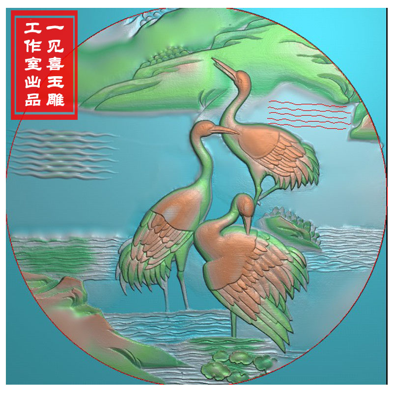 花件 动物 白鹤戏水 精雕图JDP 灰度图bmp 浮雕图 玉雕图在类目 家居饰品, 雕刻工艺, 玉雕中 - 来自Buy2taobao.com提供专业的淘宝代购服务