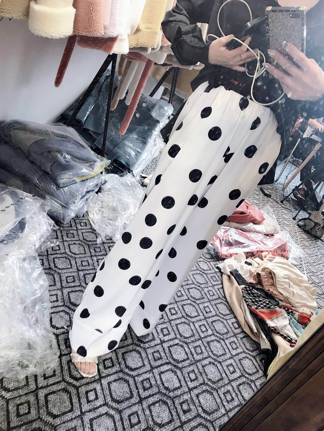 2019 new pattern Wave Real silk Wide leg pantsin the Women's clothing/Boutique , Sweaters category - from Buy2taobao.com to provide professional Taobao agent buy service