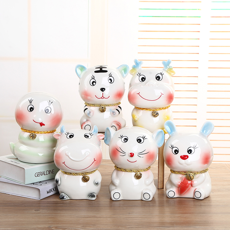 陶瓷十二生肖兒童硬幣存錢罐女孩可愛紙幣儲蓄罐家居裝飾創意擺件在類目 節慶用品/禮品, 創意禮品, 儲蓄罐中 - 來自Buy2taobao.com提供專業的淘寶代購服務