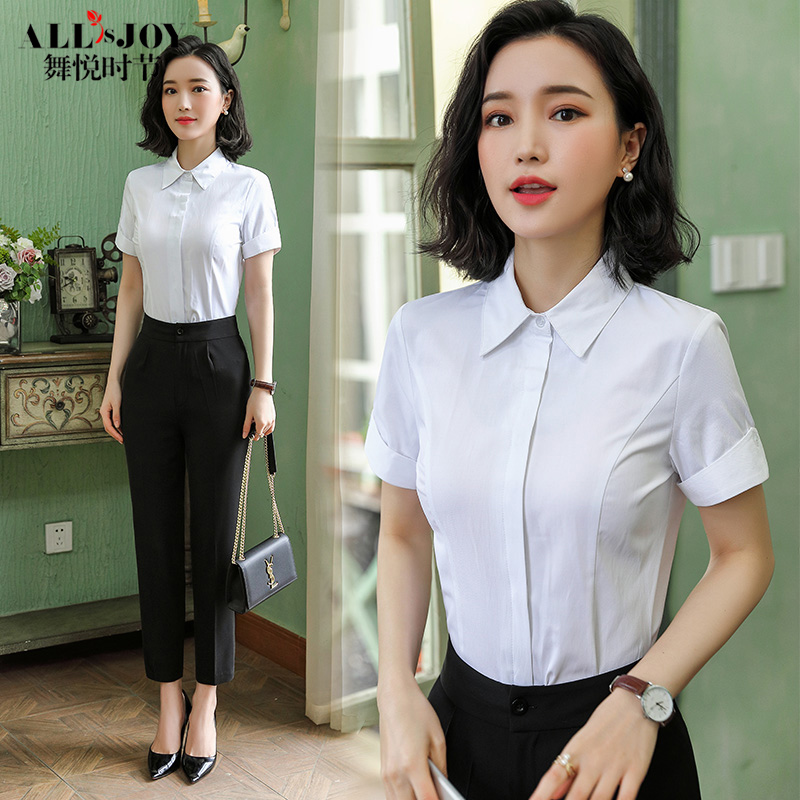 2019 new pattern Korean Edition Short sleeved Business Suits shirt summer coverall formal wear Short sleeved work clothes suit shirtin the Women's clothing/Boutique , Set/Student uniforms/Work uniforms , Career pants suit category - from Buy2taobao.com to provide professional Taobao agent buy service