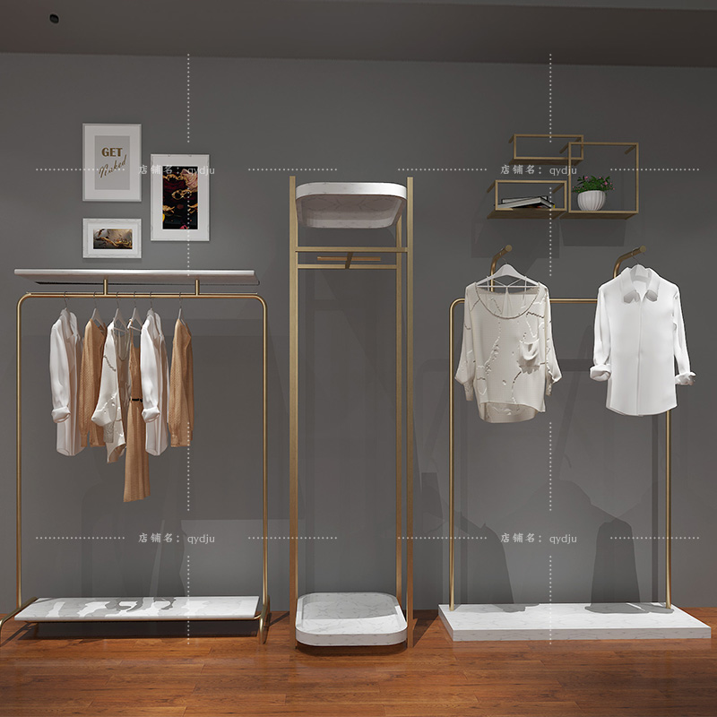 High-end couture Display rack Floor type combination Pendant clothes Shelf Island shelf Simplicity Champagne Gold goods shelvesin the Business/Office Furniture , Clothing store furniture , Clothing display category - from Buy2taobao.com to provide professional Taobao agent buy service