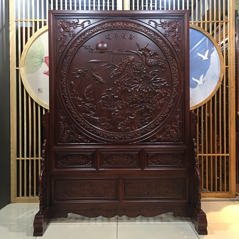 实木屏风隔断客厅进门风水玄关屏风镂空中式仿古座屏双面雕刻移动|msdalam kategori perabot kediaman, skrin/tetingkap bunga, blok skrin - dari Buy2taobao.com untuk memberikan perkhidmatan ejen Taobao profesional membeli