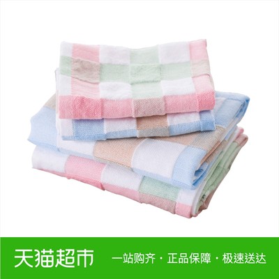 洁玉纯棉纱布儿童毛巾 擦手巾 婴儿柔软亲肤不掉毛洗脸小方巾1条