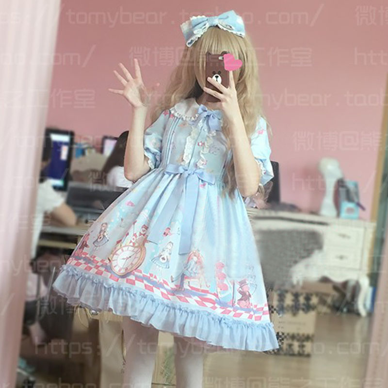 致愛麗絲lolita萌妹子可愛學生裝高腰jsk日常萌系小個子連衣裙在類目 模玩/動漫/周邊/cos/桌遊, 二次元洛麗塔, 洛麗塔/軟妹裝/洋裝中 - 來自Buy2taobao.com提供專業的淘寶代購服務